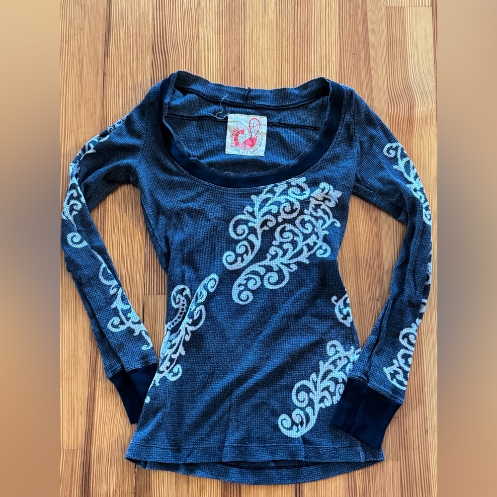 Free people waffle long sleeve shirt